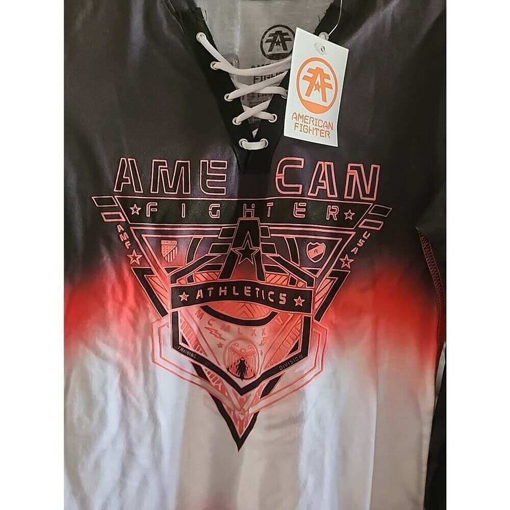 NWT Women's American Fighter Long Sleeve Morrow Lace Up Tee T-Shirt Top XS A118